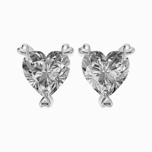 Silver Eternal Heart Crystal Earrings