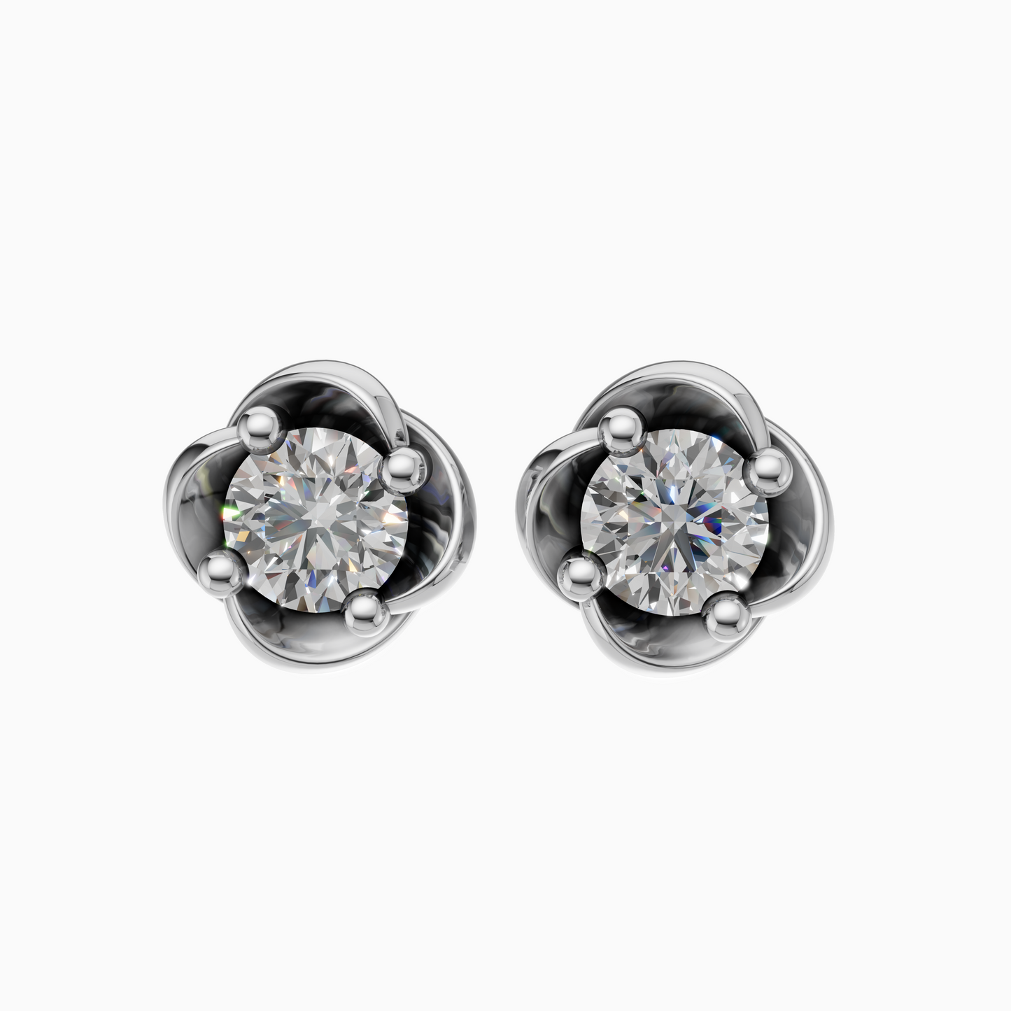 Silver Petite Blossom Stud Earrings