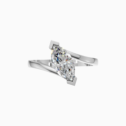 Silver Marquise Solitaire Wrap Ring