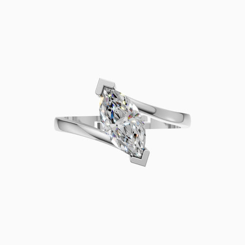 Silver Marquise Solitaire Wrap Ring