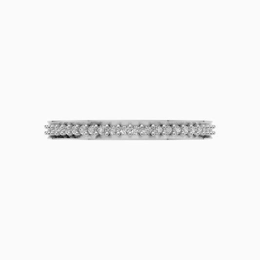 Silver Diamond-Style Stackable Band Ring
