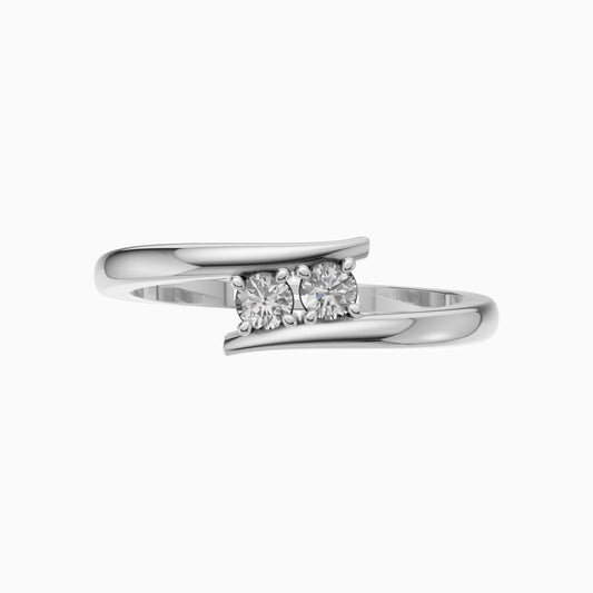Silver Open Wrap Solitaire Ring