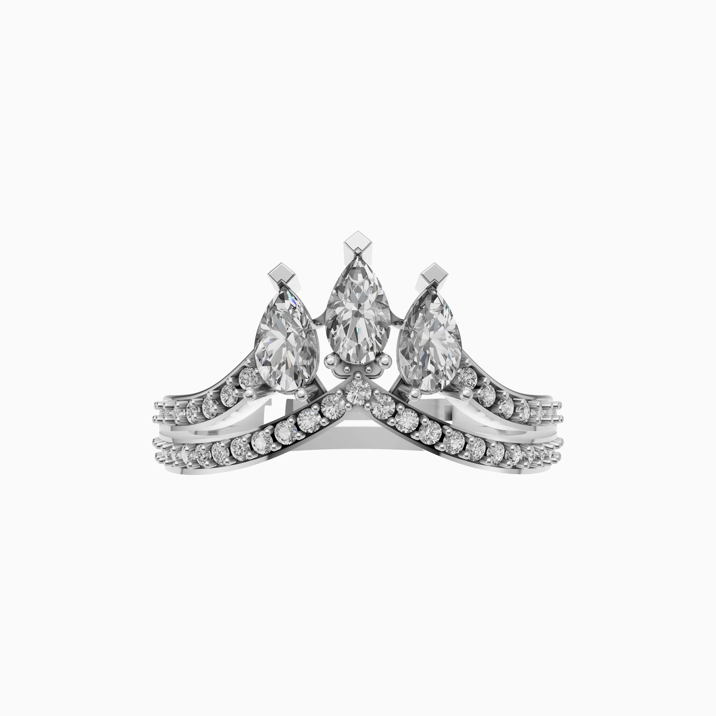 Silver Marquise Trio Stone Statement Ring