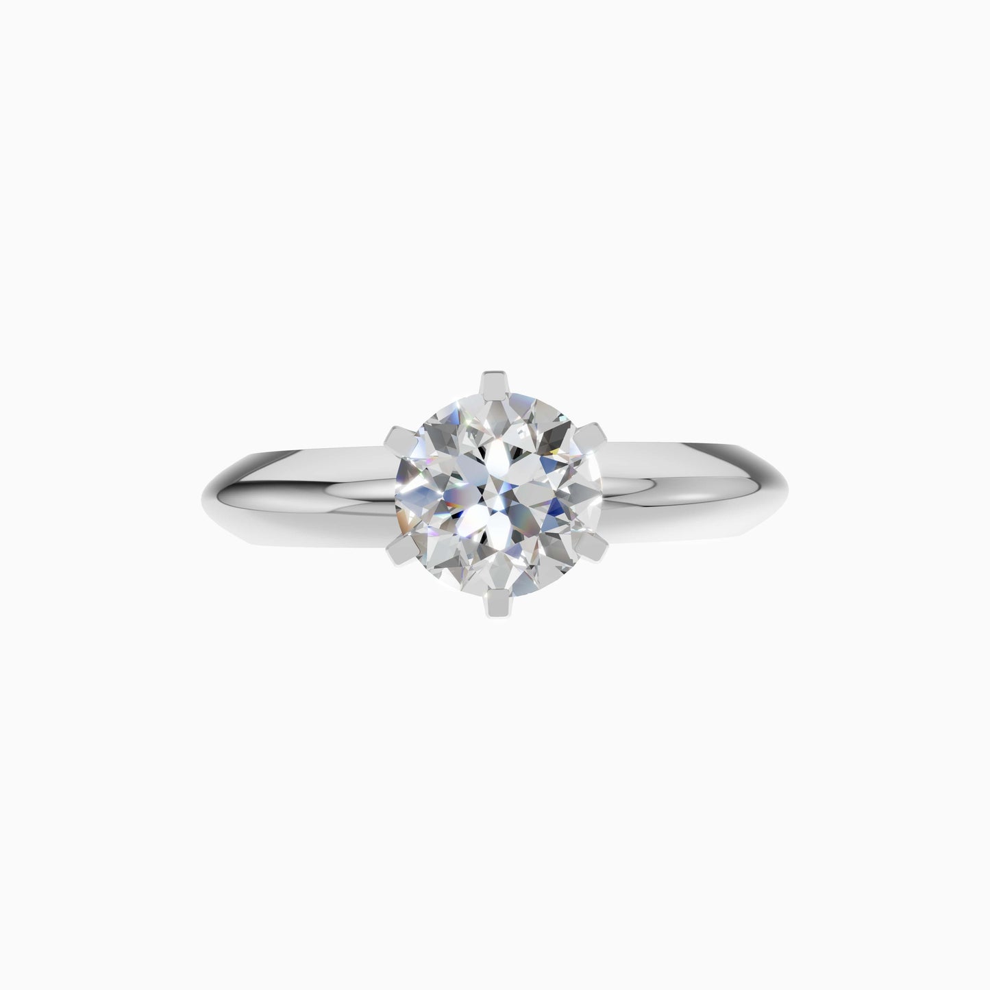 Silver Minimal Round Solitaire Ring
