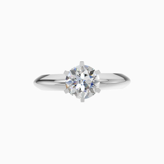Silver Minimal Round Solitaire Ring