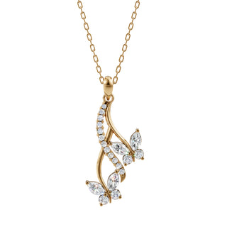 Gold Drop Butterfly Pendant