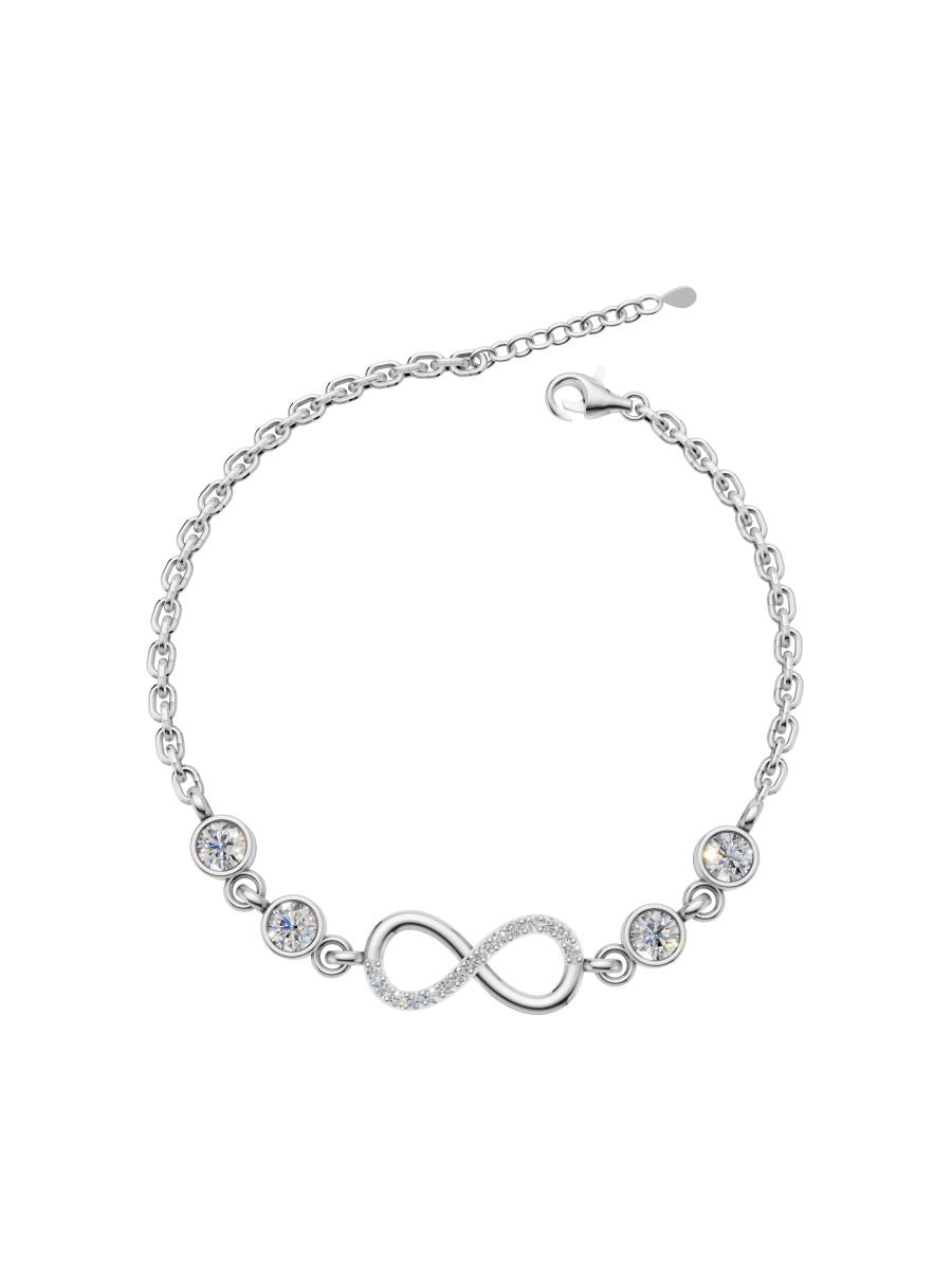 Silver Infinity Link Crystal Bracelet