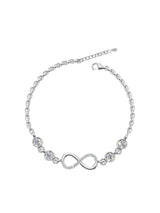 Silver Infinity Link Crystal Bracelet