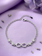 Silver Infinity Link Crystal Bracelet