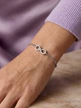 Silver Infinity Crystal Chain Bracelet