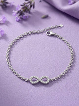 Silver Infinity Crystal Chain Bracelet