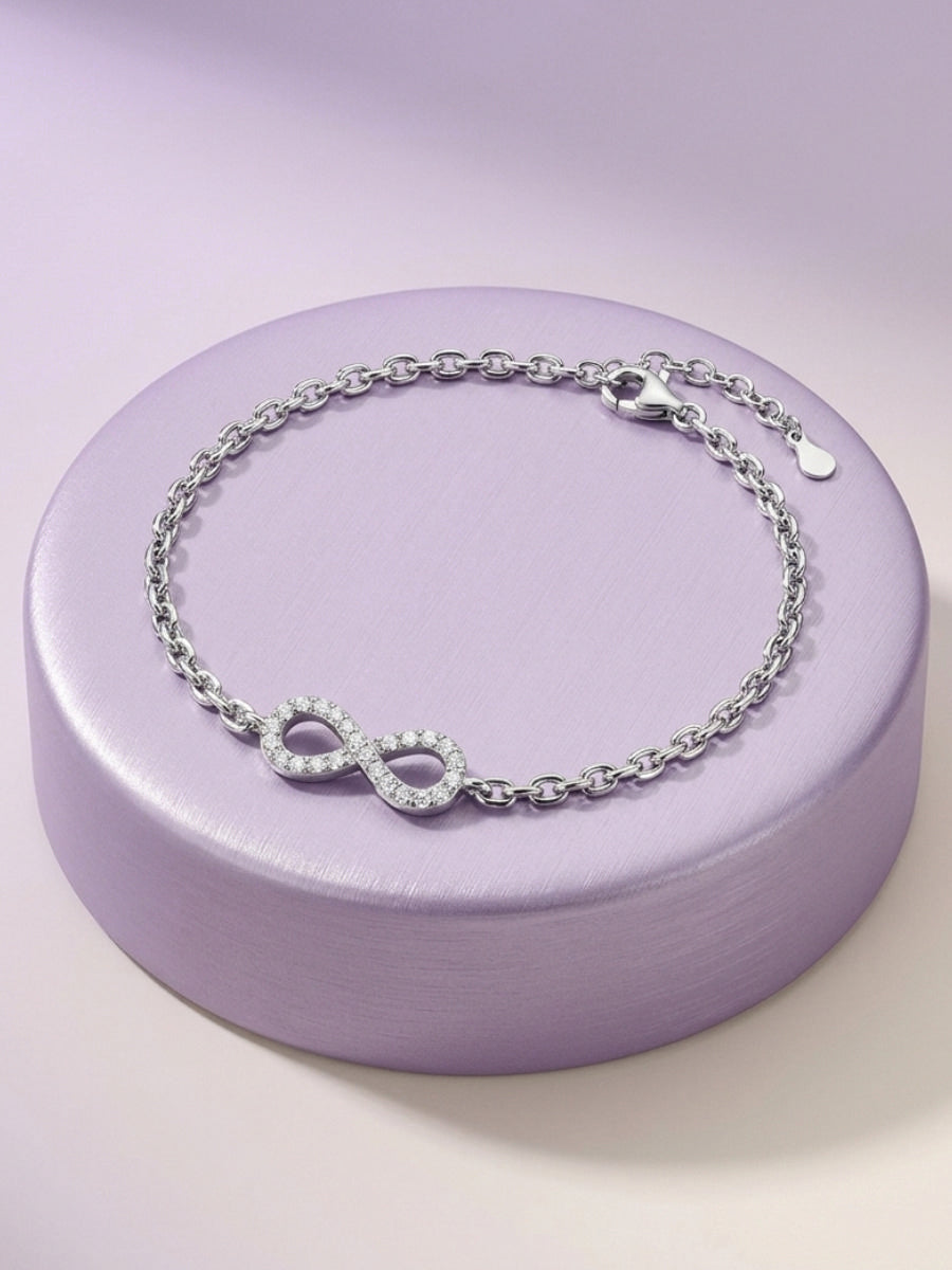 Silver Infinity Crystal Chain Bracelet