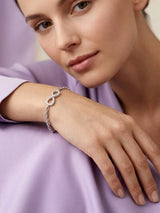 Silver Infinity Crystal Chain Bracelet