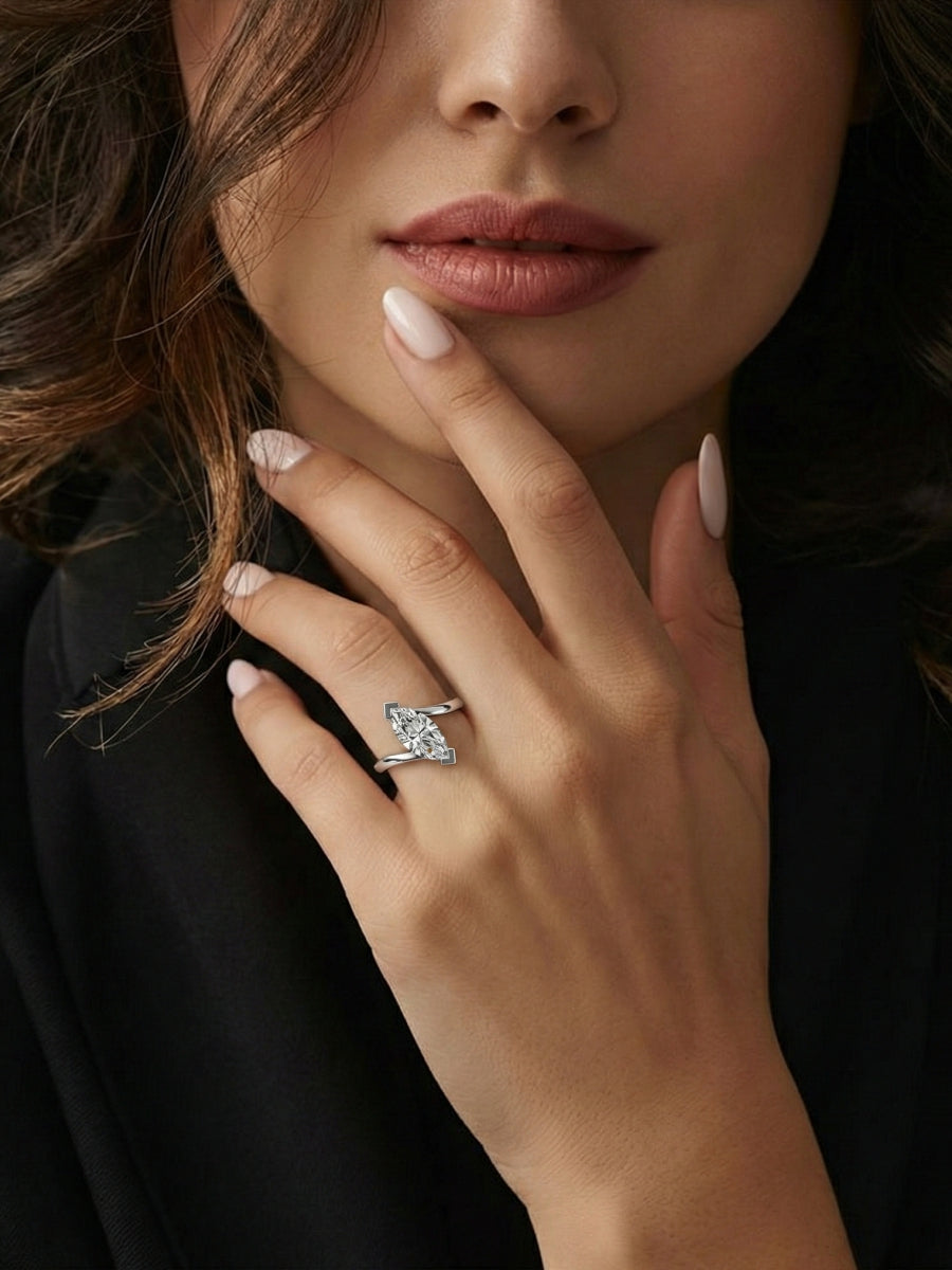 Silver Marquise Wrap Ring