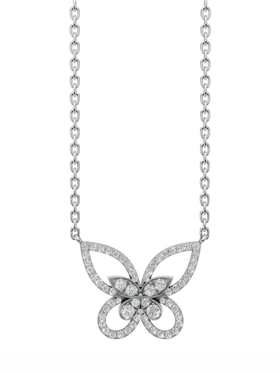Silver Butterfly on a Chain Pendant
