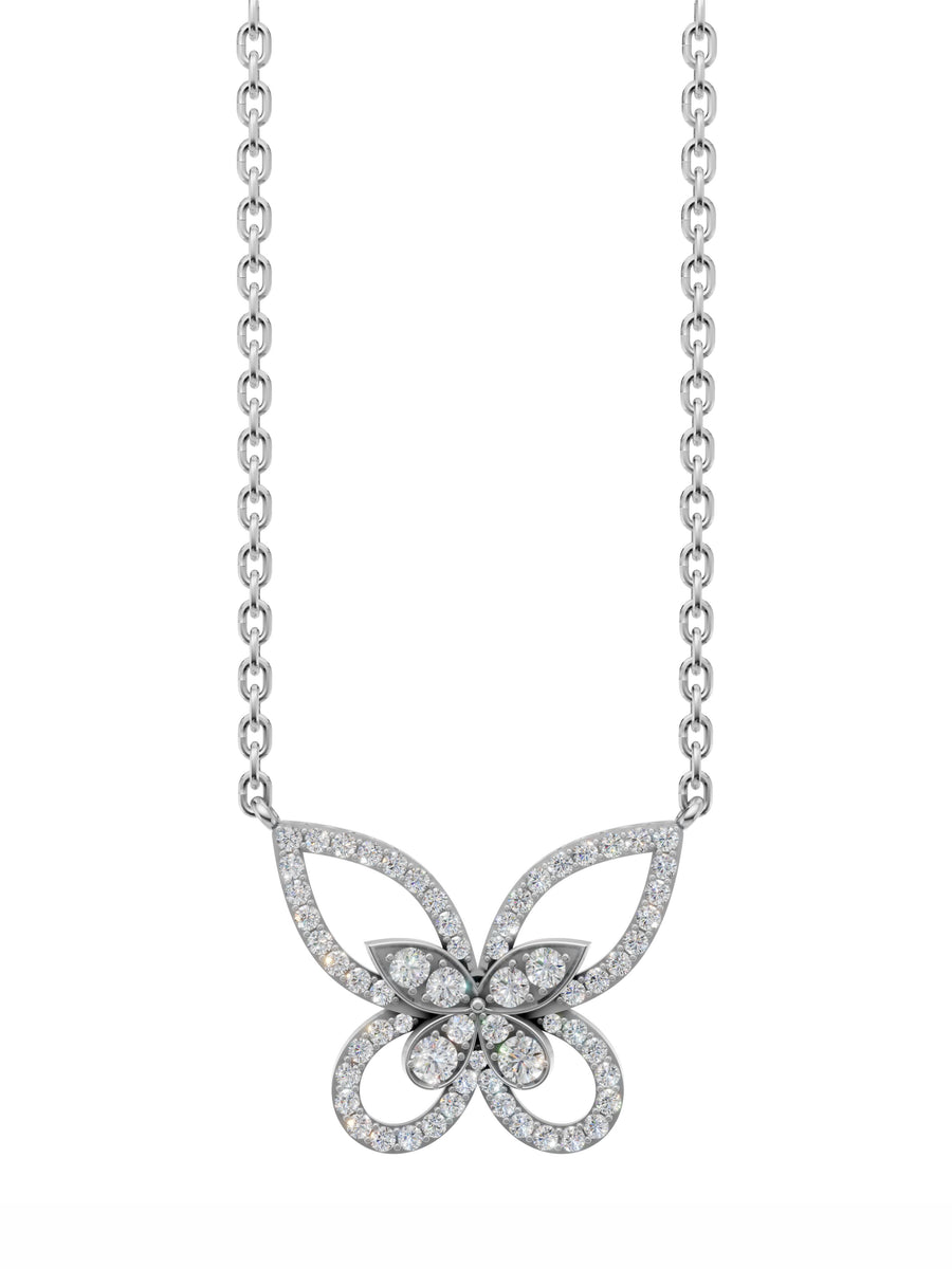 Silver Butterfly on a Chain Pendant
