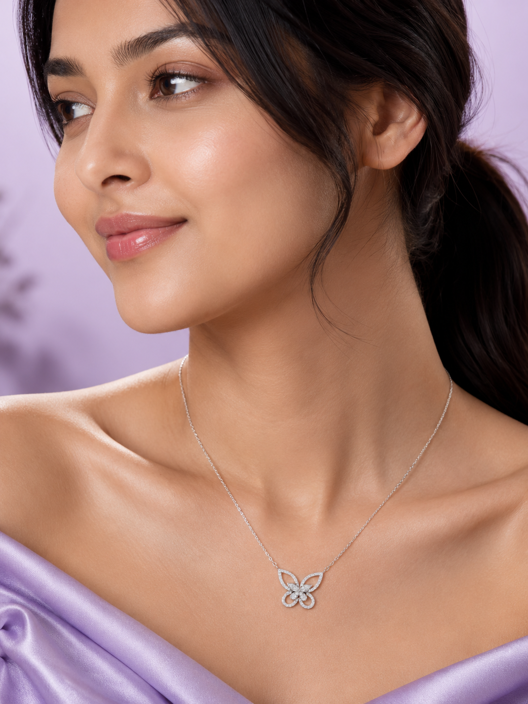 Silver Butterfly on a Chain Pendant