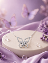 Silver Butterfly on a Chain Pendant