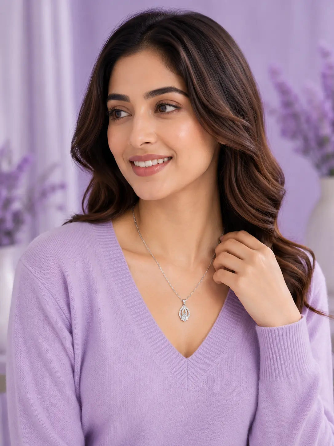Silver Divina Drop Pendant