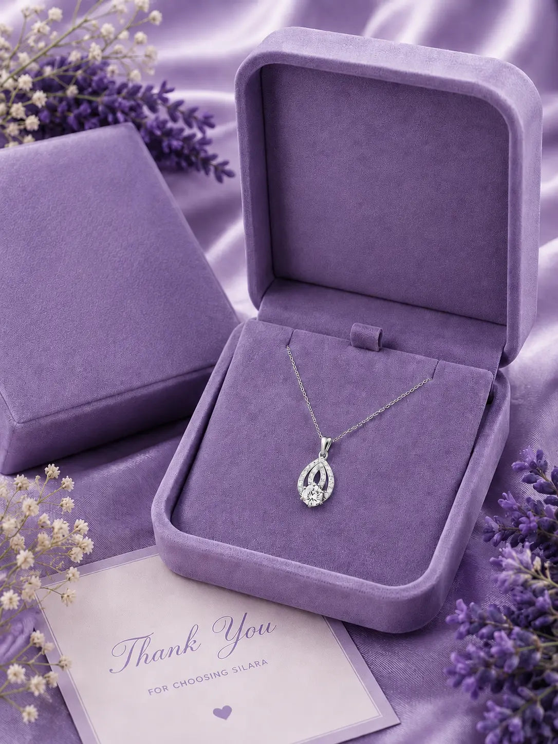 Silver Divina Drop Pendant