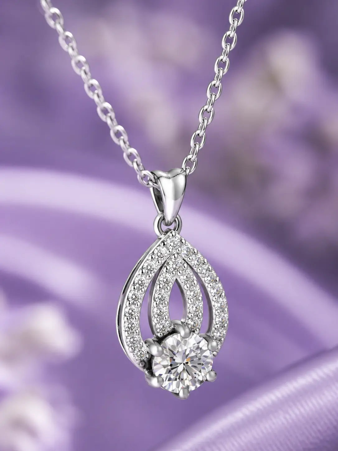 Silver Divina Drop Pendant