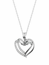 Silver Heart Drop Pendant