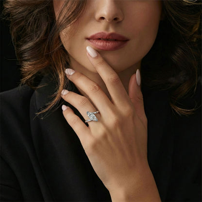 Silver Marquise Solitaire Wrap Ring