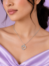 Silver Heart Drop Pendant