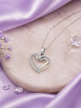 Silver Heart Drop Pendant