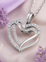 Silver Heart Drop Pendant