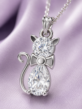 Silver Cat Symbol Pendant