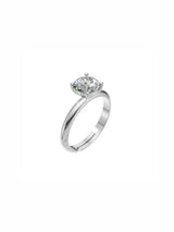 Silver Classic Round Solitaire Ring