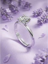 Silver Classic Round Solitaire Ring