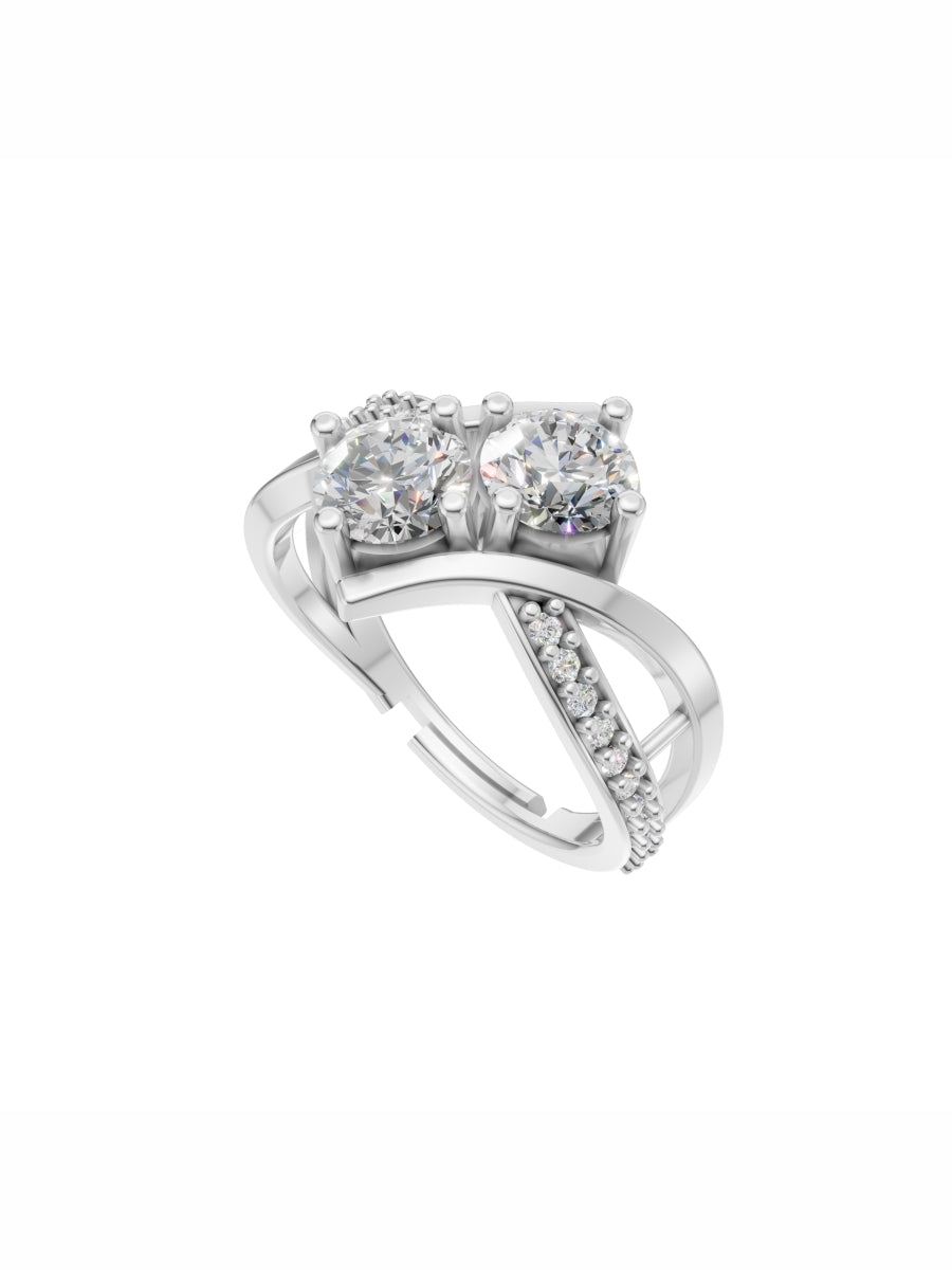 Silver Cushion Halo Solitaire Ring