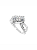 Silver Cushion Halo Solitaire Ring