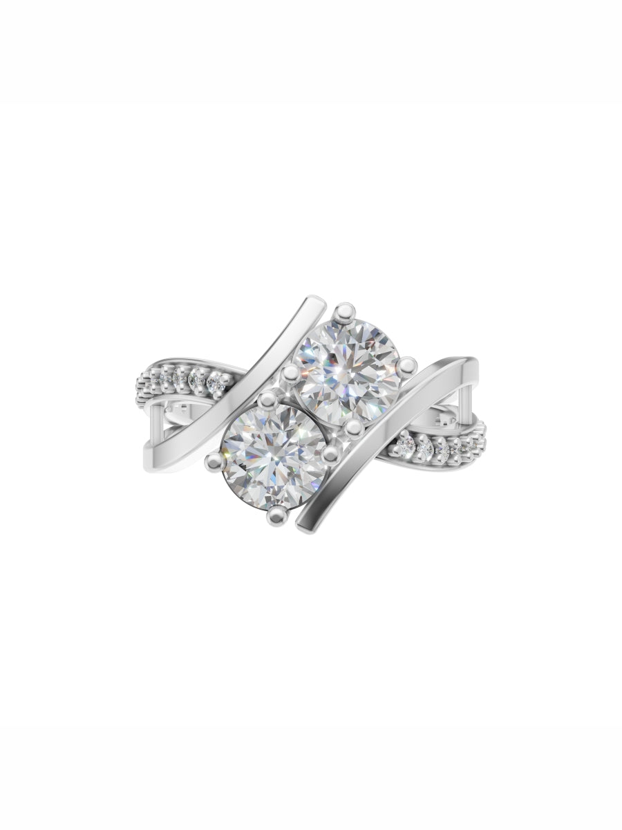 Silver Cushion Halo Solitaire Ring