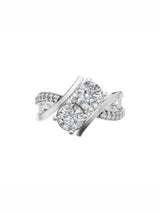 Silver Cushion Halo Solitaire Ring