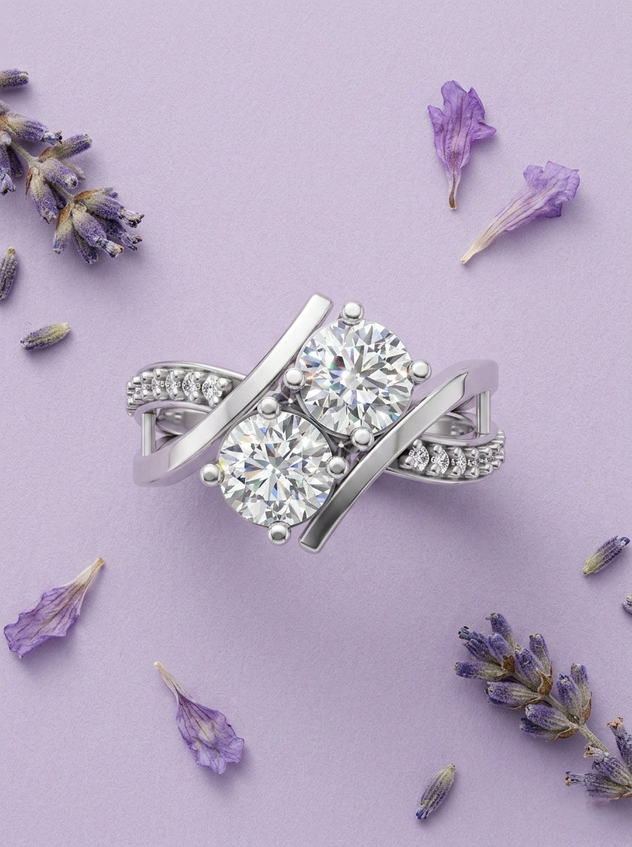Silver Cushion Halo Solitaire Ring