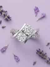 Silver Cushion Halo Solitaire Ring
