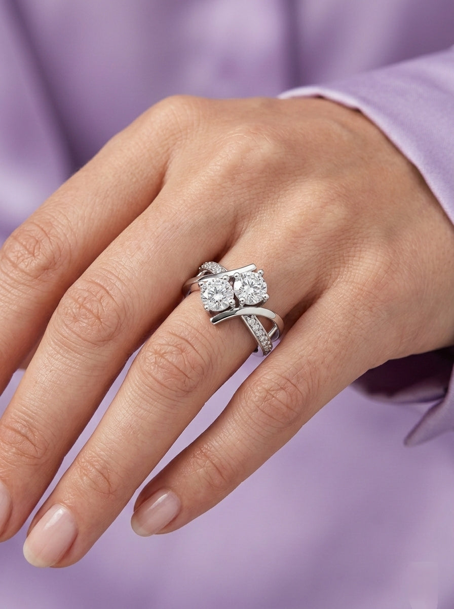 Silver Cushion Halo Solitaire Ring