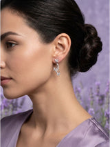 Silver Drop Butterfly Earrings
