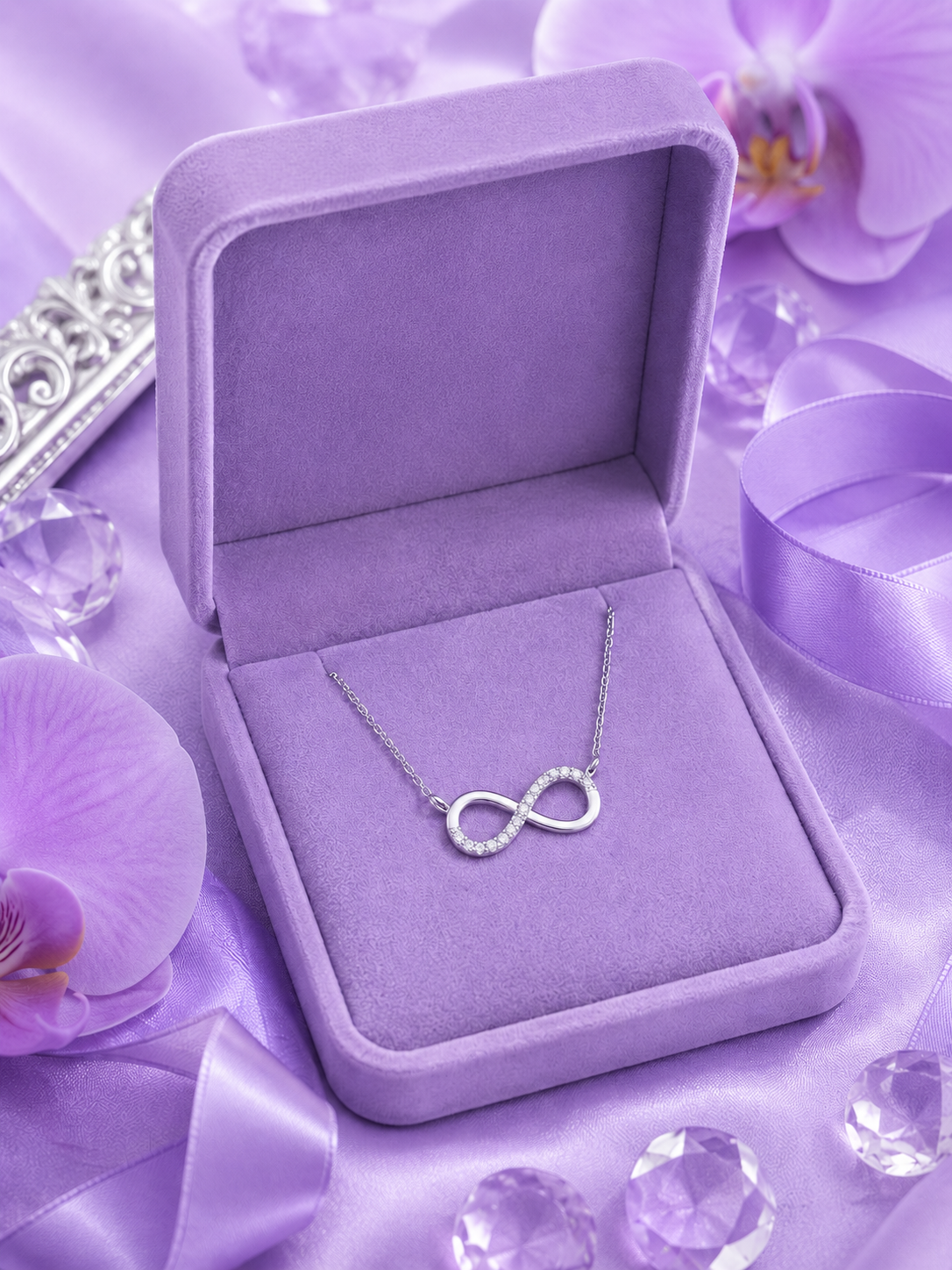 Silver Endless Love Infinity Pendant