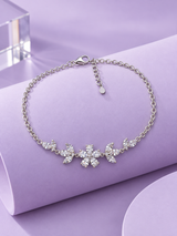 Silver Floral Charm Bracelet