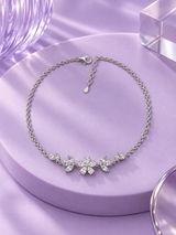 Silver Floral Charm Bracelet