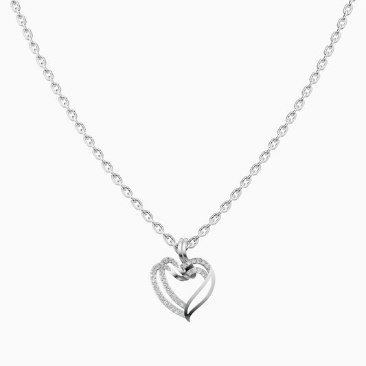 Silver Heart Drop Pendant