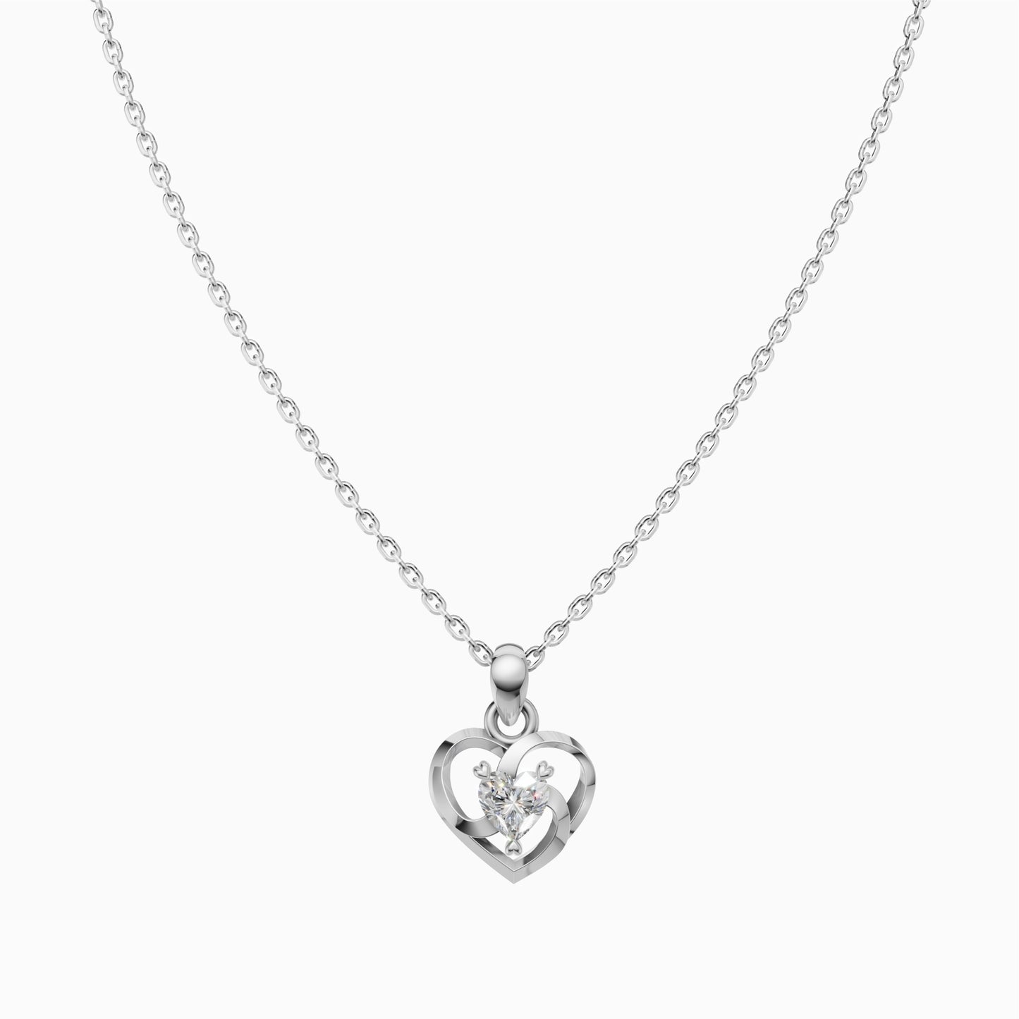 Silver Heart Shape Solid Pendant