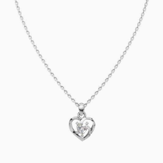 Silver Heart Shape Solid Pendant