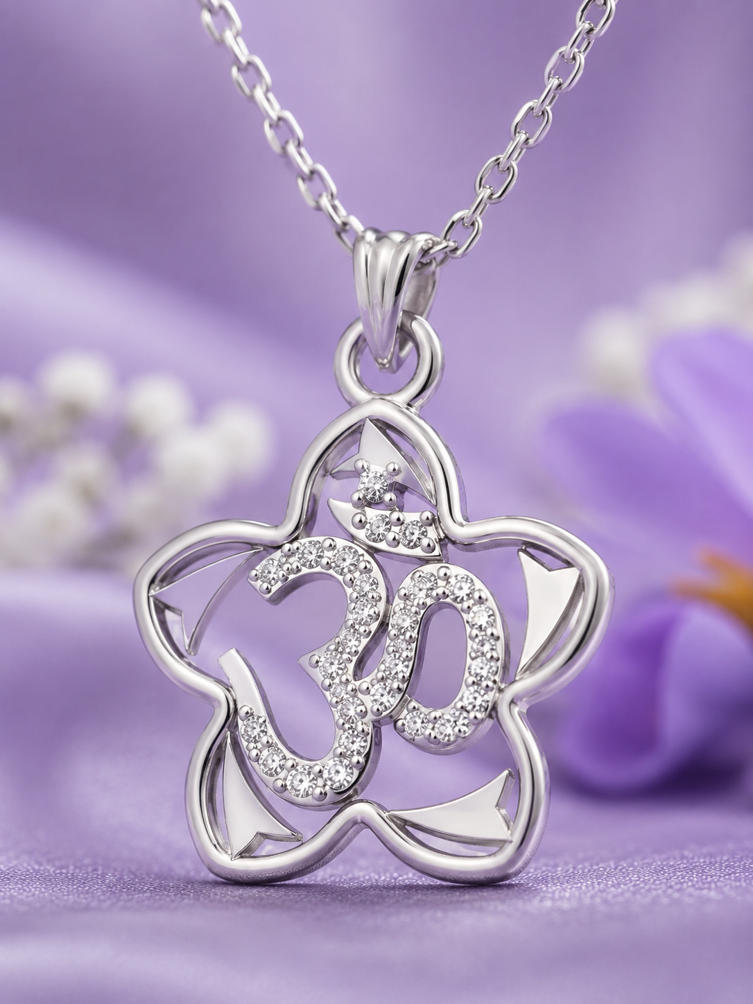 Silver Om Blessing Pendant