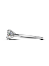 Silver Round Crystal Solitaire Ring