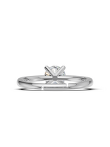 Silver Round Crystal Solitaire Ring